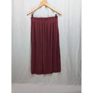 no brand women's size 2 pink mauve pleated elastic waist band mid length skirt